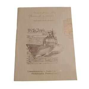 USS Thomas Gates Commissioning Day Program Aug 22 1987 RARE